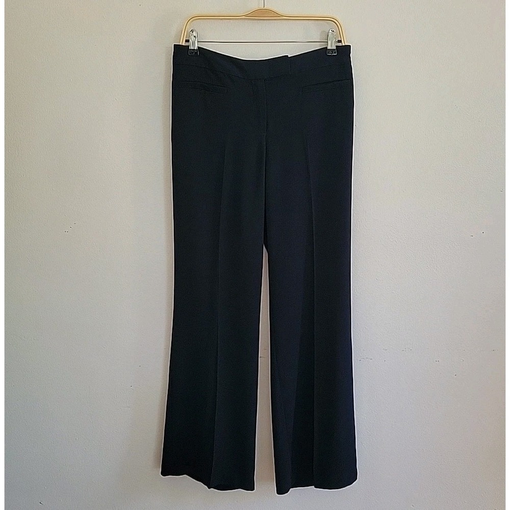 Adrianna Papell Dress Pants 10 Black Mid Rise Wide Leg Business Classic Preppy